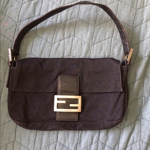 Fendi Handbags - Fendi Vintage black nylon baguette purse